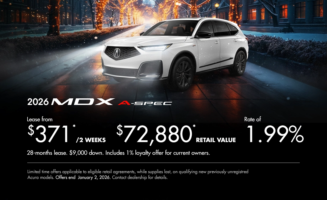 Bannière de Promotion Acura MDX 2026
